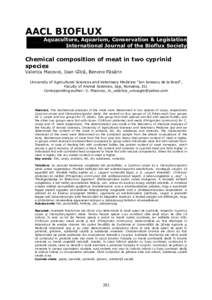AACL BIOFLUX Aquaculture, Aquarium, Conservation & Legislation International Journal of the Bioflux Society Chemical composition of meat in two cyprinid species