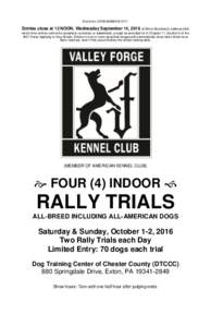 FOUR (4) INDOOR AKC RALLY TRIALS