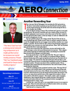 Spring[removed]A Quarterly Publication of the AERO CLUB of Washington DC Connection Inside
