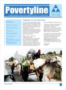 Povertyline A Quarterly Newsletter of Pakistan Poverty Alleviation Fund (Vol 6 - No. 2, SeptemberTogether we can overcome Contents