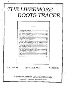 The Livermore Roots Tracer vol XI no 4 Summer 1992