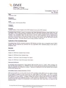 ~DME ~1.k.U (;r.1~~)9-:I Dubai Mercantile Exchange Consultation Paper CP  No