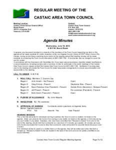 Sierra Pelona Mountains / California State Water Project / Castaic Lake / Castaic /  California / Agenda / Minutes / Los Angeles County /  California / Committee / Meetings / Parliamentary procedure / Geography of California