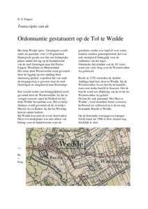 B. D. Poppen  Transcriptie van de Ordonnantie gestatueert op de Tol te Wedde Het dorp Wedde (prov. Groningen) wordt