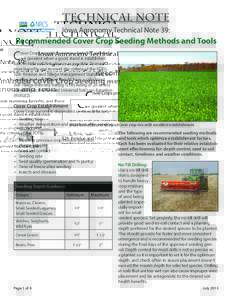 TECHNICAL NOTE Iowa Agronomy Technical Note 39: Recommended Cover Crop Seeding Methods and Tools  C