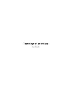 Teachings of an Initiate Max Heindel Teachings of an Initiate  Table of Contents