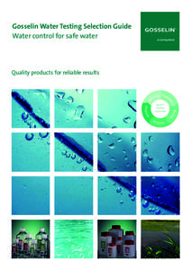 Gosselin Water Testing Selection Guide Water control for safe water Quality products for reliable results  Sa