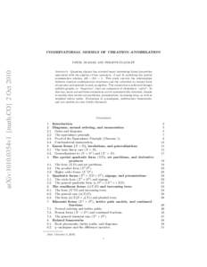COMBINATORIAL MODELS OF CREATION–ANNIHILATION  arXiv:1010.0354v1 [math.CO] 2 Oct 2010 PAWEL BLASIAK AND PHILIPPE FLAJOLET