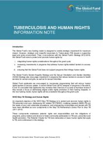    TUBERCULOSIS AND HUMAN RIGHTS INFORMATION NOTE  Introduction