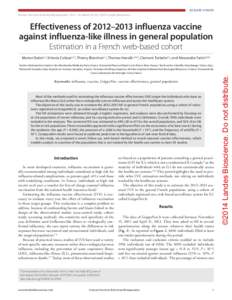 Research Paper  Research Paper Human Vaccines & Immunotherapeutics 10:3, 1–8; March 2014; © 2014 Landes Bioscience