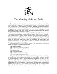The Meaning of Bu and Budo