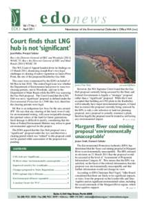 Vol 17 No 1 April 2011 edonews Newsletter of the Environmental Defender’s Office WA (inc)
