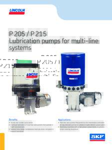 P 205 / P 215   Lubrication pumps for multi-line systems Benefits