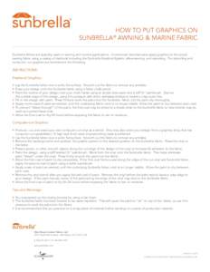 How to Put Graphics on Sunbrella® Awning and Marine Fabric