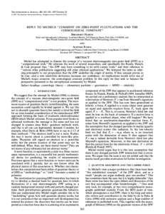THE ASTROPHYSICAL JOURNAL, 488 : 563È565, 1997 October[removed]The American Astronomical Society. All rights reserved. Printed in U.S.A. REPLY TO MICHELÏS ““ COMMENT ON ZERO-POINT FLUCTUATIONS AND THE COSMOLOGIC