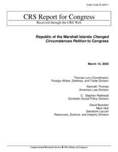 Republic of the Marshall Islands Changed Circumstances Petition to Congress