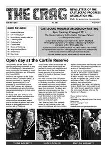 NEWSLETTER OF THE CASTLECRAG PROGRESS ASSOCIATION INC. Eighty five years serving the community ISSN