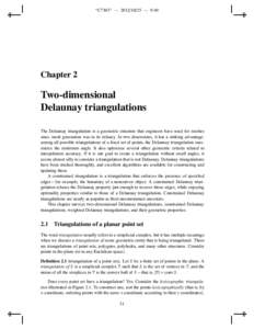 Space / Delaunay triangulation / Convex hull / Simplex / Triangulated irregular network / Pitteway triangulation / Jump-and-Walk algorithm / Triangulation / Geometry / Mathematics