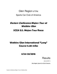 Glen Region of the Sports Car Club of America Eastern Conference Majors Tour at Watkins Glen SCCA U.S. Majors Tour Races