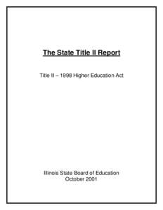Illinois Teacher Preparation Report Card