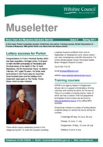    Museletter News from rom the Museums Advisory Service