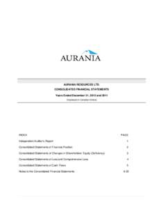 Microsoft Word - draftAUDITED FS - AURANIA RESOURCES LTD V3 without material uncertainty - HN