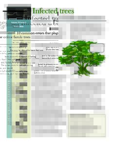 Infected trees 10 common errors that plague online family trees Volume 22 Issue 3 PastFinder
