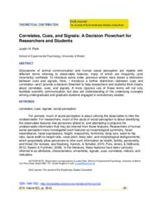 THEORETICAL CONTRIBUTION  EvoS Journal: The Journal of the Evolutionary Studies Consortium  Correlates, Cues, and Signals: A Decision Flowchart for