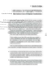 Lincoln Cushing  Adventures in Copyright Violation The Curious Case of Utopian Constructions  In November of 2012 I was prowling the Web for examples of political