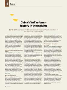 Source  China tax China’s VAT reform – history in the making