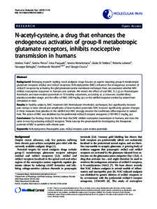 N-acetyl-cysteine, a drug that enhances the endogenous activation of group-II metabotropic glutamate receptors, inhibits nociceptive transmission in humans