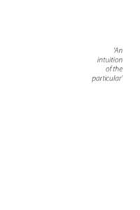 ‘An intuition of the particular’  Also by Ian Brinton