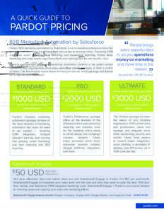 A QUICK GUIDE TO  PARDOT PRICING “