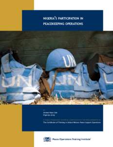 nigeria’s participation in peacekeeping operations BY  Ahmed Musa Sule