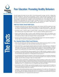Peer Education: Promoting Healthy Behaviors
