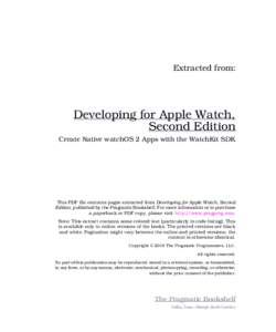 Developing for Apple Watch, Second Edition