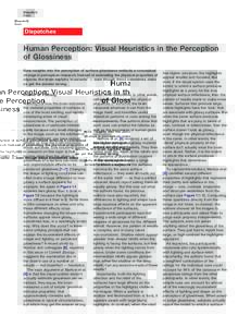 Dispatch R865 Dispatches  Human Perception: Visual Heuristics in the Perception