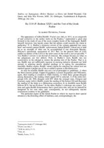 Studien zur Septuaginta—Robert Hanhart zu Ehren (ed. Detlef Fraenkel, Udo Quast, and John Wm Wevers; MSU 20; Göttingen, Vandenhoeck & Ruprecht, 1990) pp. 262–286. RaP. Bodmer XXIV) and the Text of the Greek P
