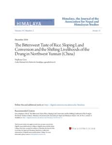 The Bittersweet Taste of Rice. Sloping Land Conversion and the Shifting Livelihoods of the Drung in Northwest Yunnan (China)