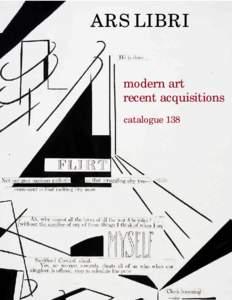 ARS LIBRI modern art recent acquisitions catalogue 138  RECENT ACQUISITIONS
