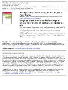 Mitigation of salt-induced oxidative damage in Chinese kale (Brassica alboglabra L.) using ascorbic acid