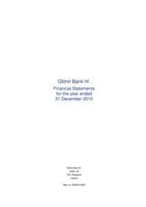 Glitnir Bank hf. Financial Statements for the year ended 31 DecemberGlitnir Bank hf.
