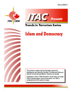 ITAC presents Trends in Terrorism - Islam and Democracy