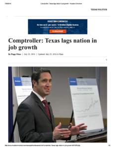 Comptroller: Texas lags nation in job growth - Houston Chronicle