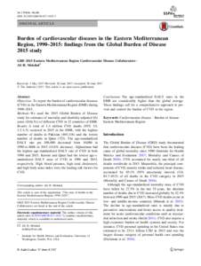 Int J Public Health DOIs00038ORIGINAL ARTICLE  Burden of cardiovascular diseases in the Eastern Mediterranean