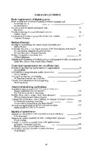 TABLE OF CONTENTS Basic requirements of digital systems Multi-purpose land information systems: technical, economic and _______________________________1 v^ institutional issues