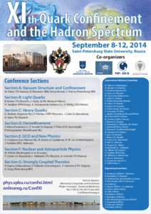 XI Quark Confinement and the Hadron Spectrum th  September 8-12, 2014
