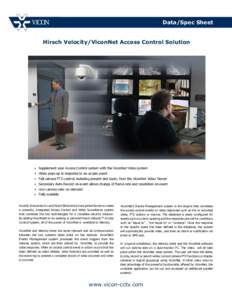 Hirsch Velocity/ViconNet Integration Application Note