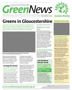 GreenNews Gloucestershire T h e l aT e s T N e w s f r o m T h e s o u T h w e s T G r e e N Pa r T y N o v e m b e r[removed]Green Party