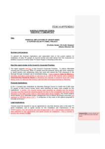 ITEM 14-APPENDIX I WAVERLEY BOROUGH COUNCIL EXECUTIVE —7 JANUARY 2013 Title: FINANCIAL IMPLICATIONS OF UNDERTAKING